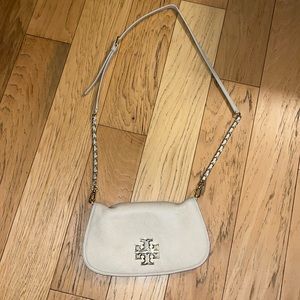 Tory Burch Britten cross body purse in ivory